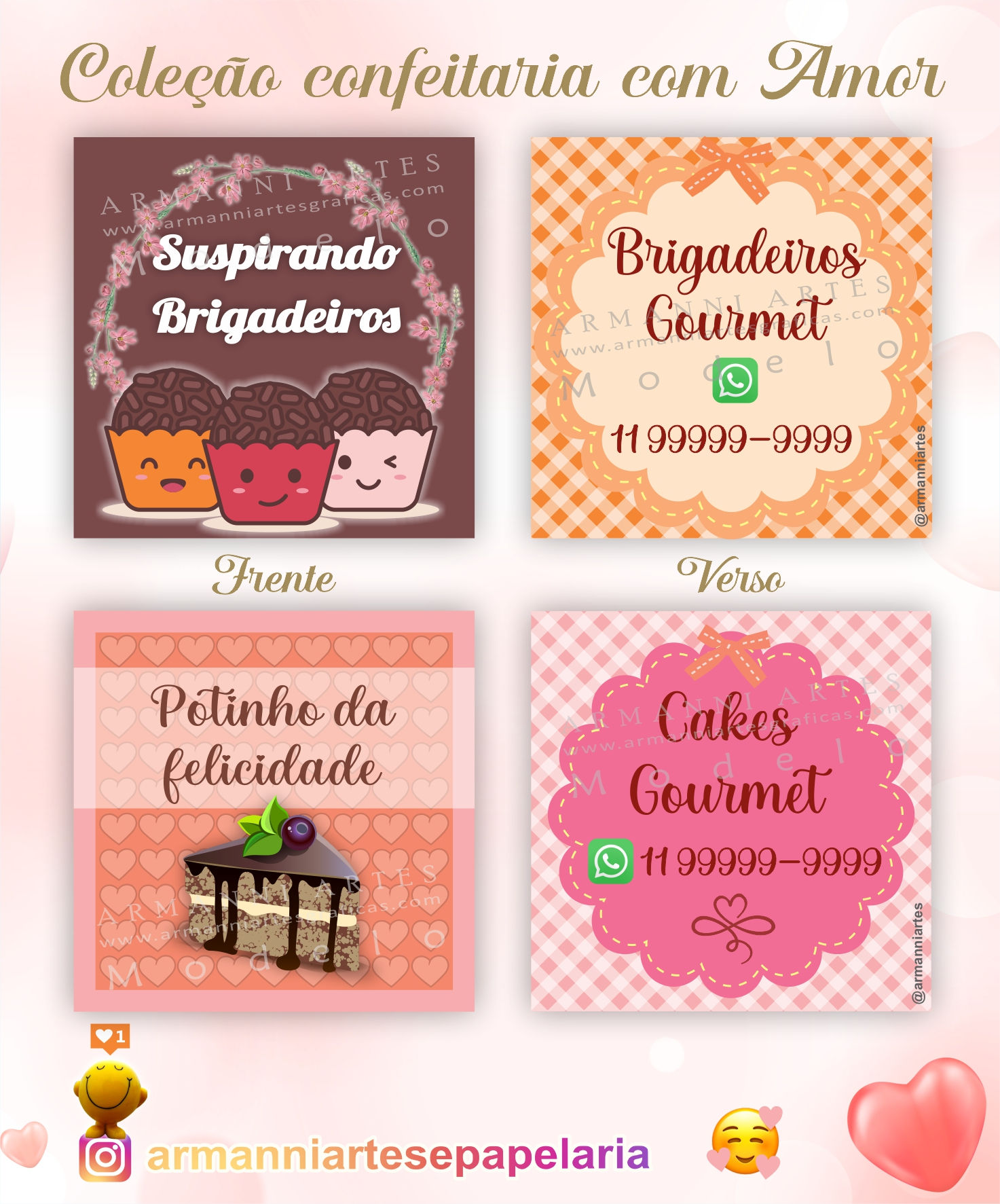 Cartões | Etiquetas para confeitaria - conjunto 001