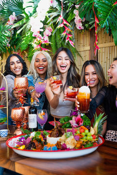 Farmhouse Kitchen Thai Cuisine. Customers are enjoying the food and drinks