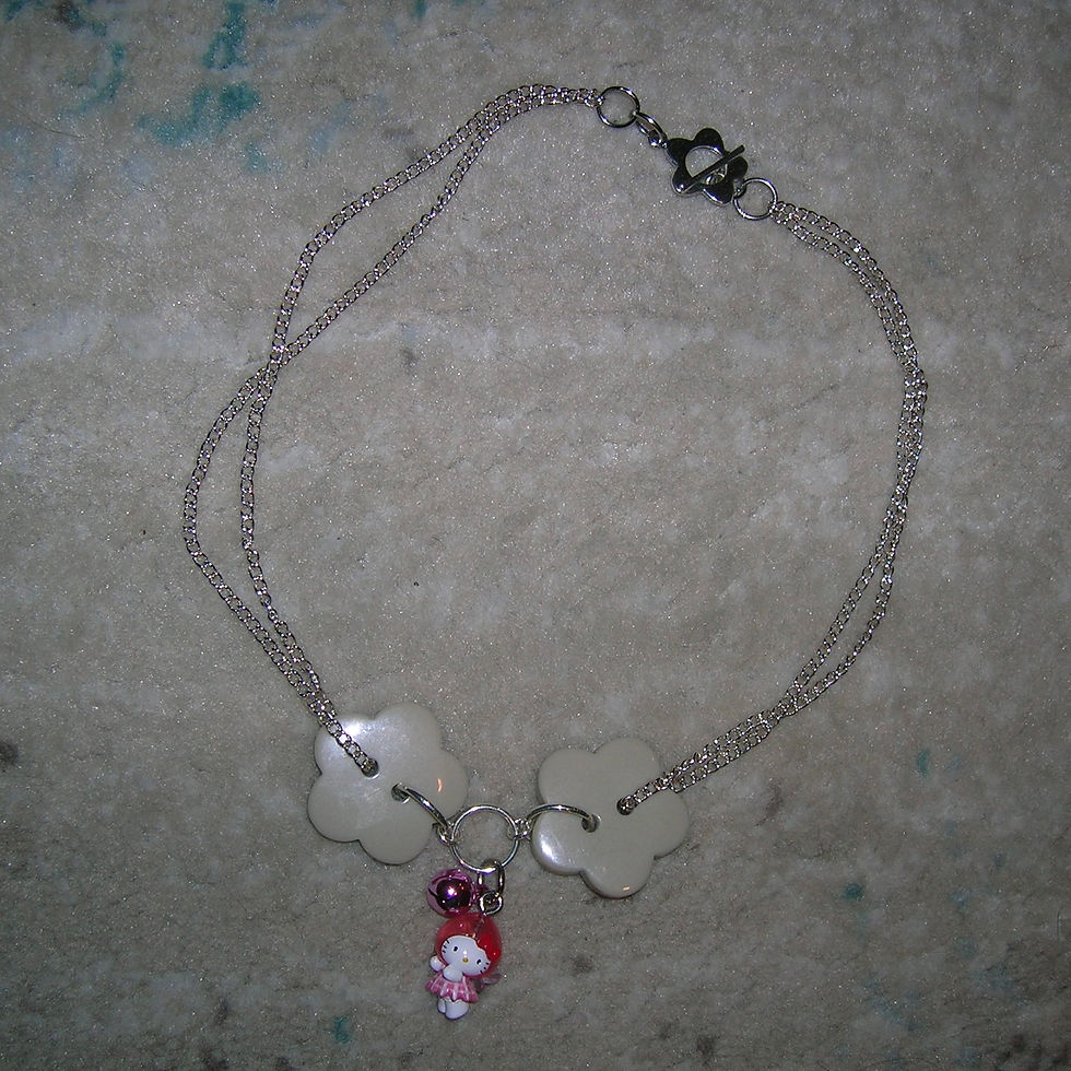 Thumbnail: Daisy Peach Kitty Necklace