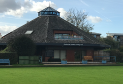 Club house from river end of green