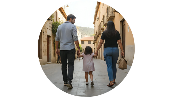 Familia tranquila después de una conciliación