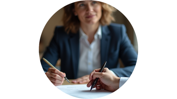 Abogados revisando contratos