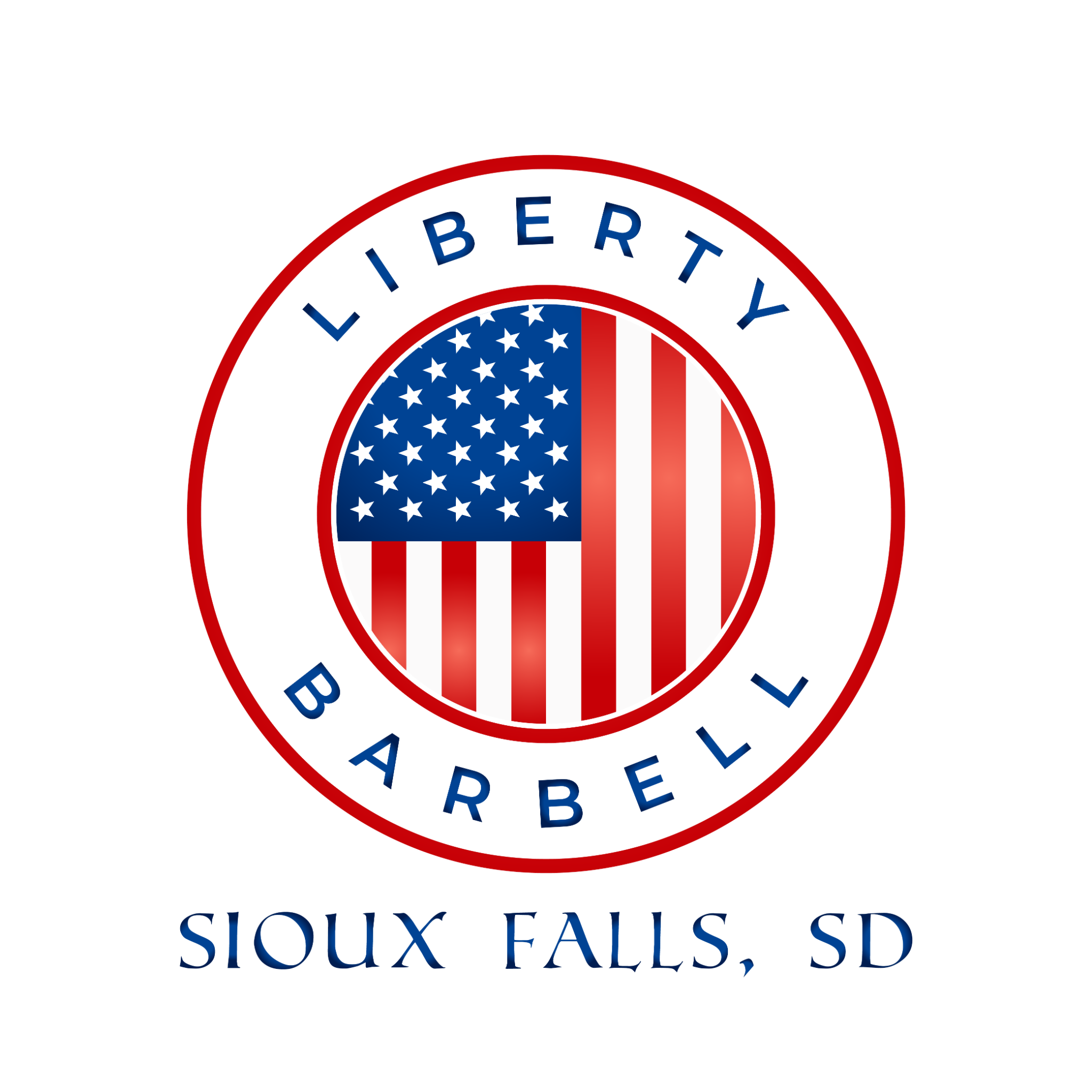Liberty Barbell — red, white and blue American flag emblem