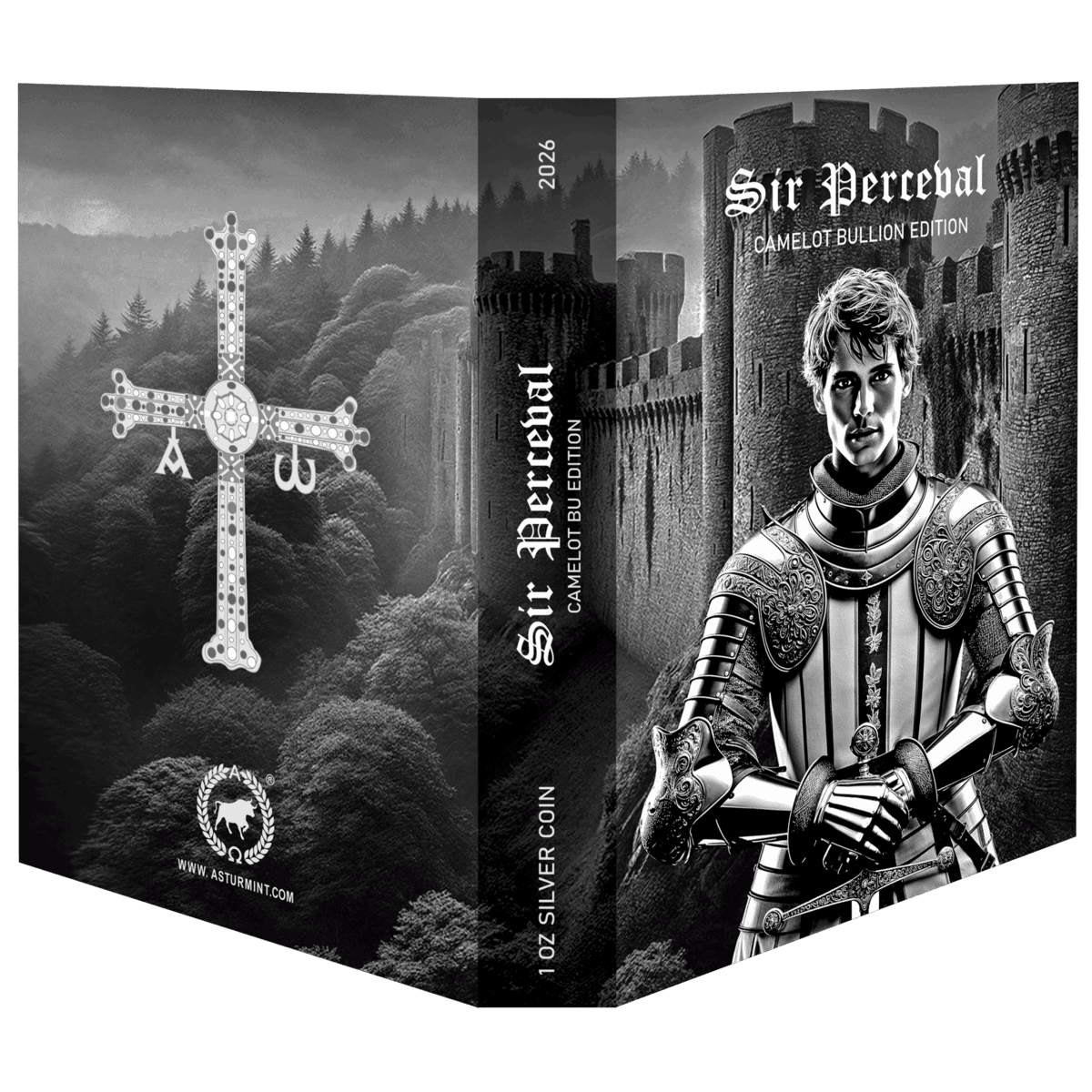 2026 Niue Camelot Sir Perceval 1 oz Silver Matte Proof Coin (Limited Edition) box outside