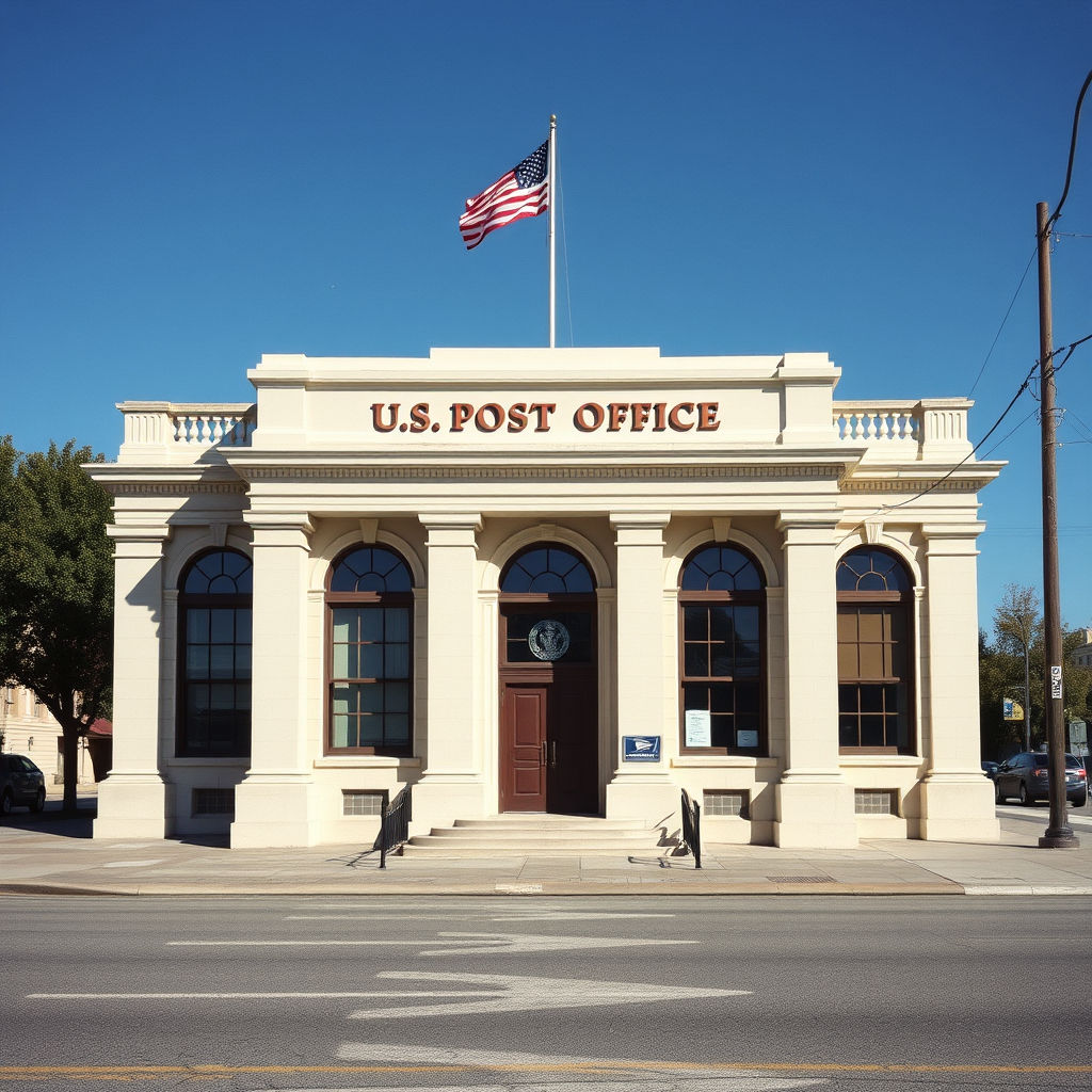 AI image of a U.S. Post Office building.