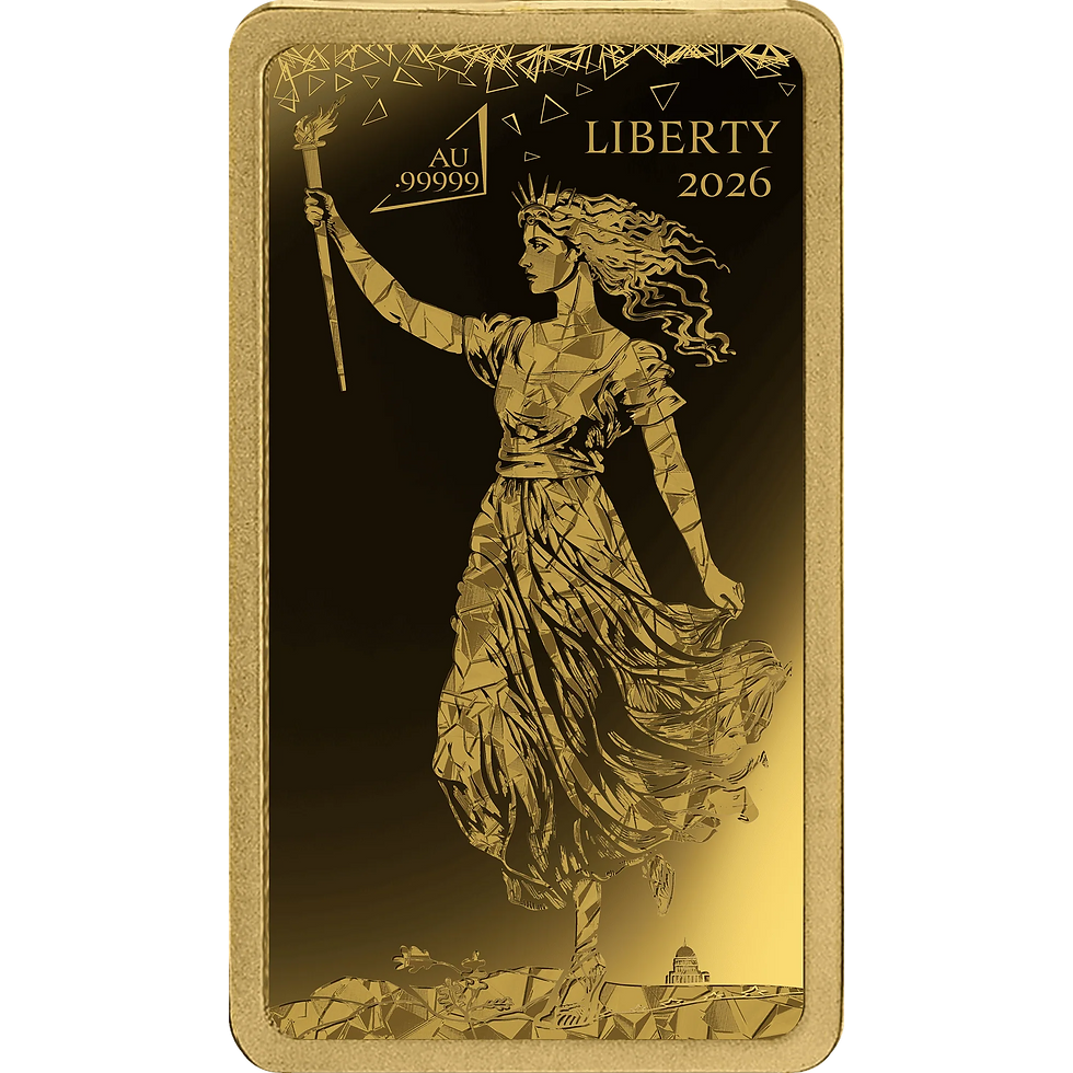Thumbnail: 2026 Solomon Islands World’s Purest Bullion II – Liberty 1/100 oz Gold Proof Bar Reverse