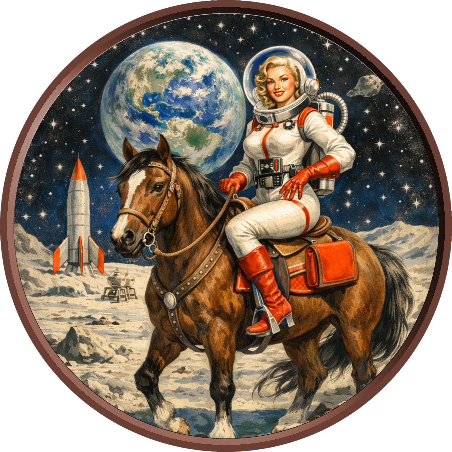 2026 Cameroon Lunar on Lunar (Horse) Colorized 5 oz Copper Coin