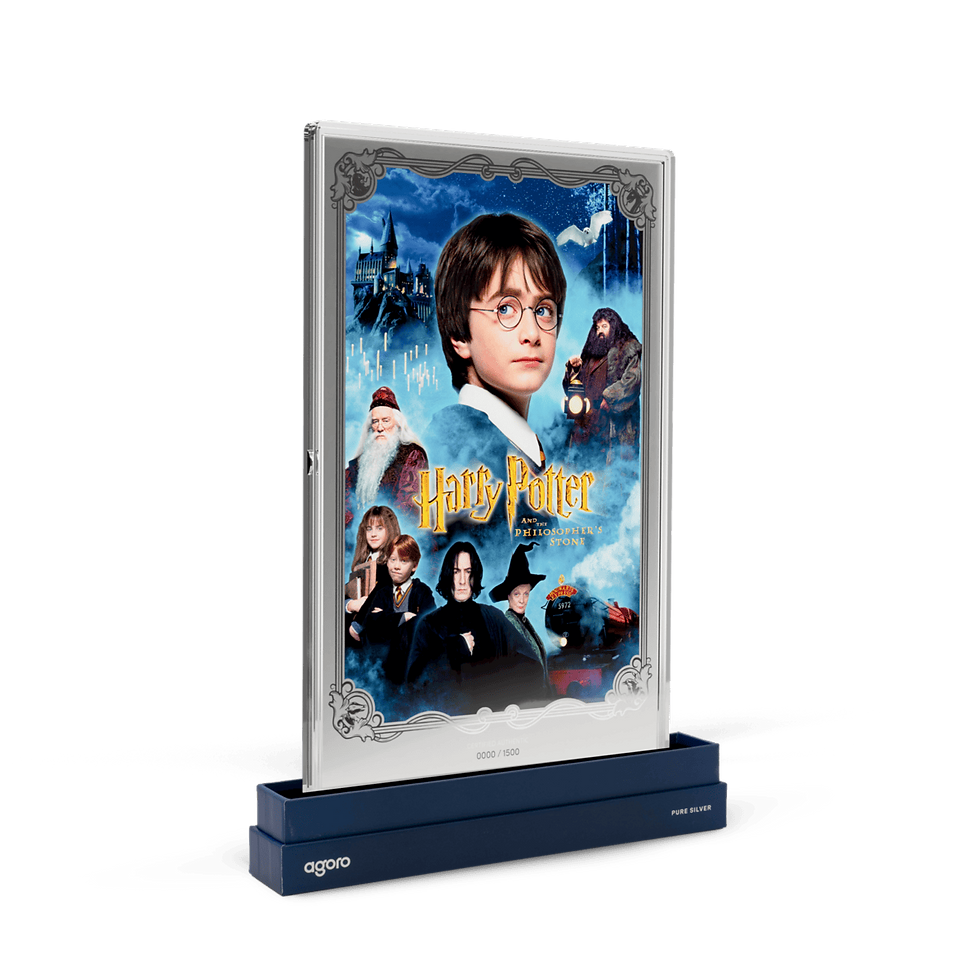 Thumbnail: 2026 Agoro Harry Potter and the Philosopher’s Stone 1 oz Silver Collectible Foil on stand off-center