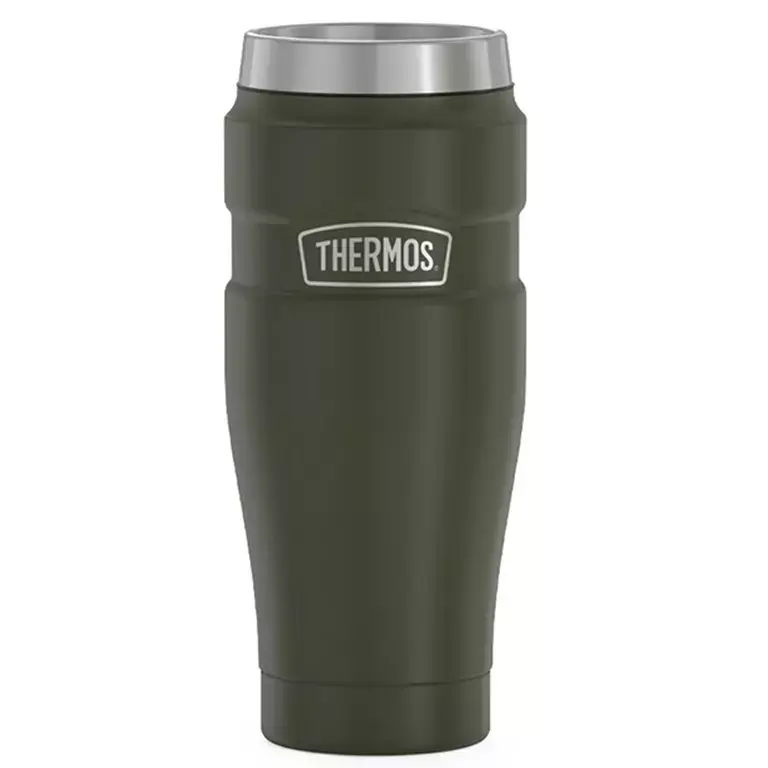 Copo Térmico Inox com Tampa Verde Militar Fuji 470ml Thermos