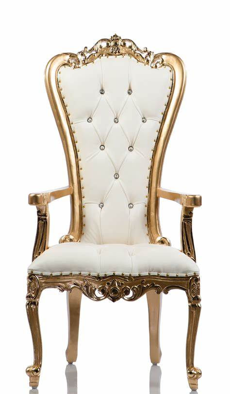 White and Gold Throne Chair