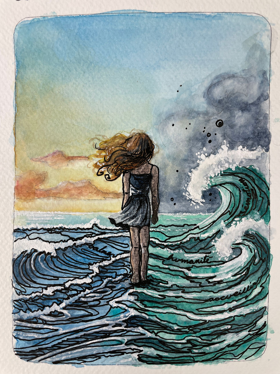 Thumbnail: Original watercolor - Oracle 'L'Esprit de l'éveil'