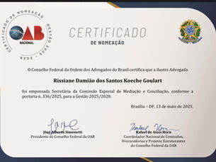 Appointment as Secretary of the Special Commission for Mediation and Conciliation of the Federal Council of the OAB, for the 2025-2028 term.