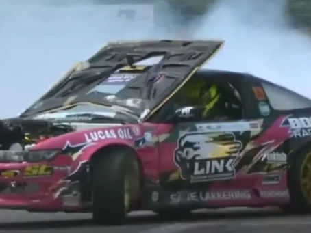 Drifting Pro Completes Blind Run After Hood Failure