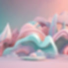 abstract glassy shapes floating on the ski. some clouds