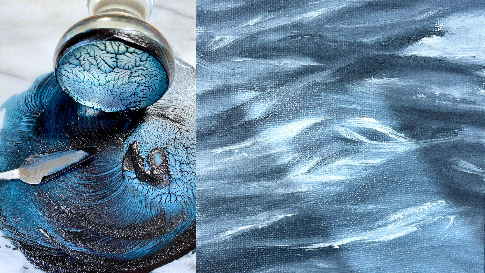 Oil Painting in Indigo | Summer Waves