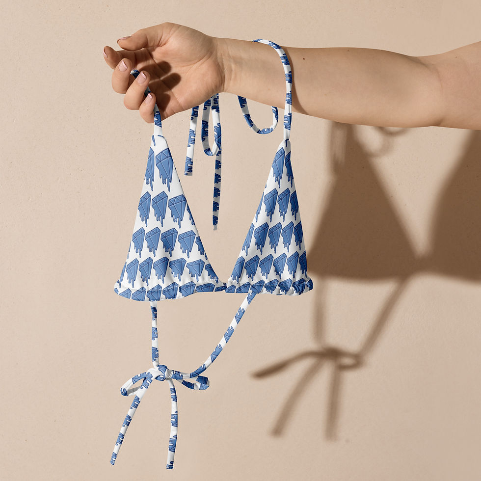 Thumbnail: All-over print recycled string bikini top
