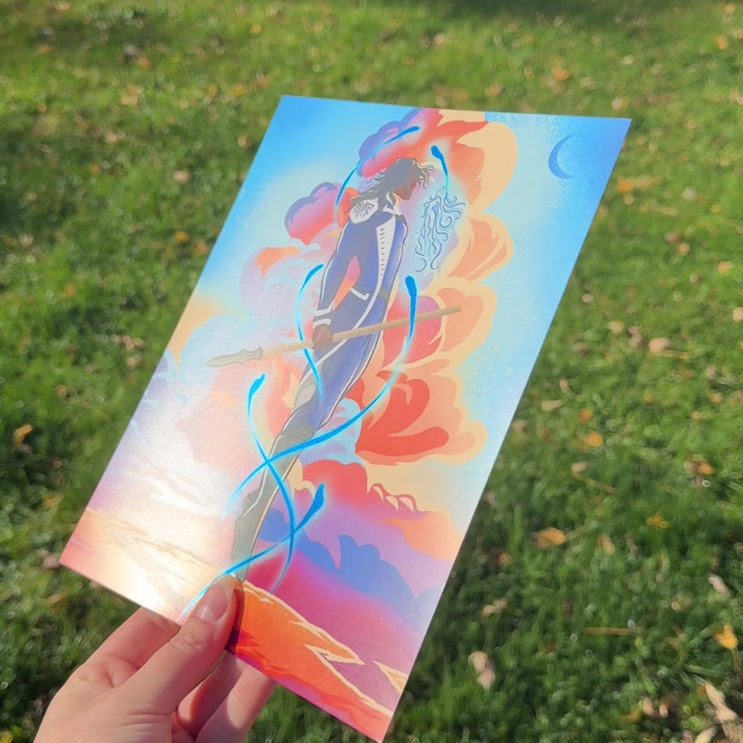 Kaladin & Syl Flying Foil Print 8.5x11in