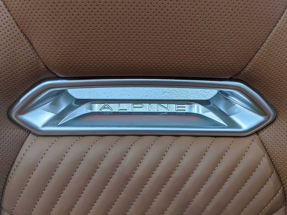 siège en cuir marron d'une alpine