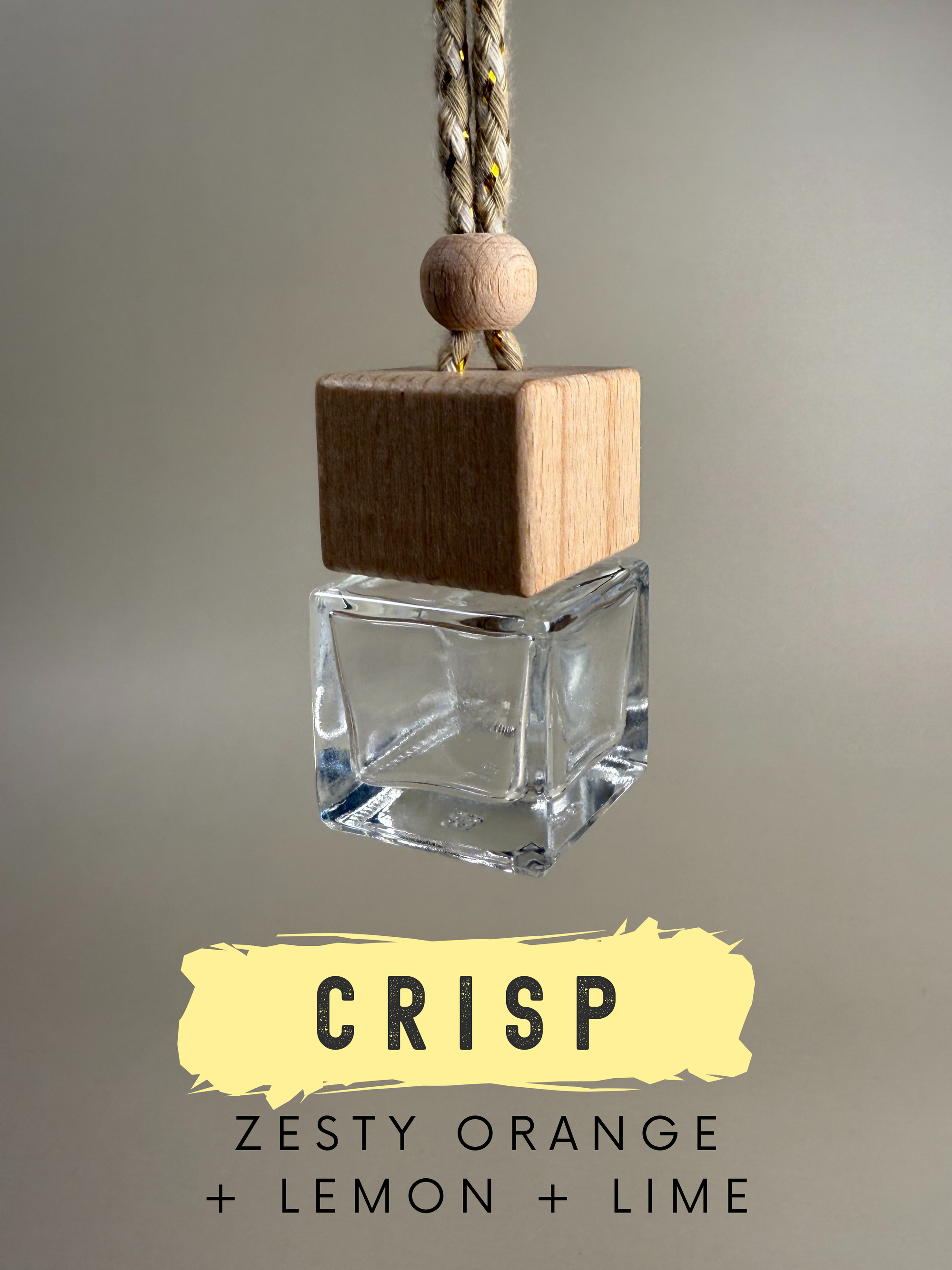 Crisp Car Air Freshener (Hanging) - Zesty Orange + Lemon + Lime