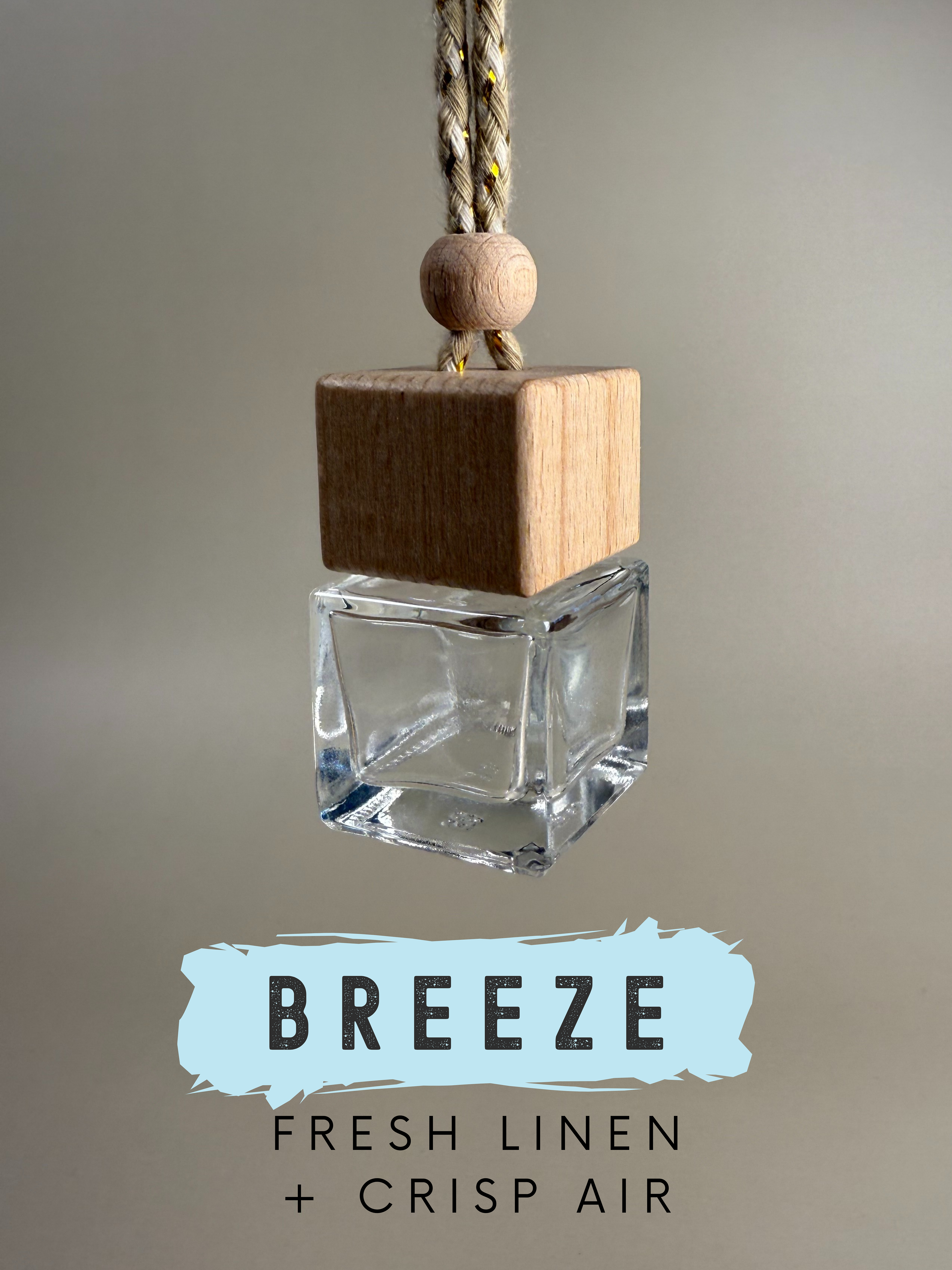 Breeze Car Air Freshener (Hanging) - Fresh Linen + Crisp Air