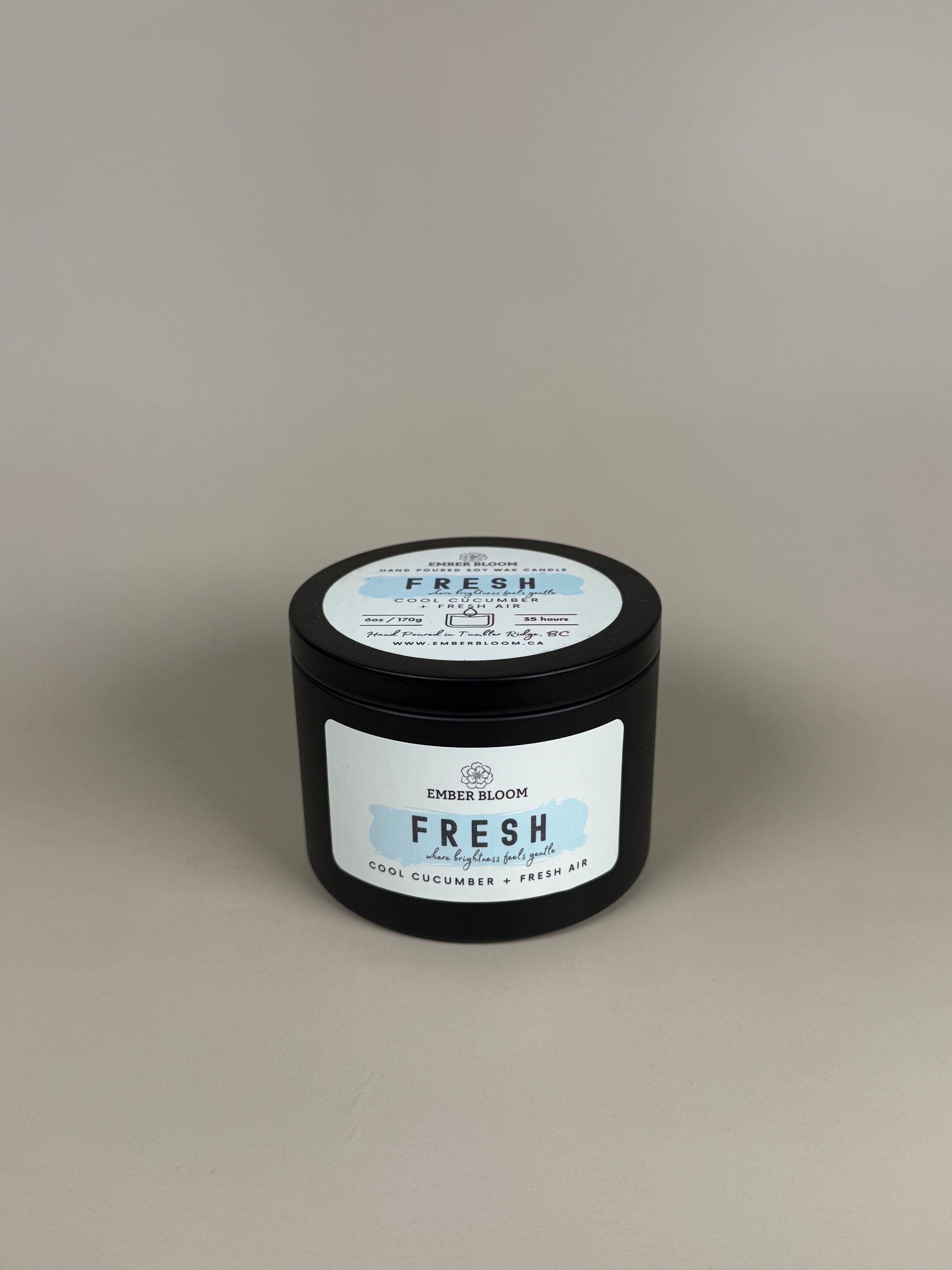 Fresh – 6 oz Soy Wax Candle – Cool Cucumber + Fresh Air