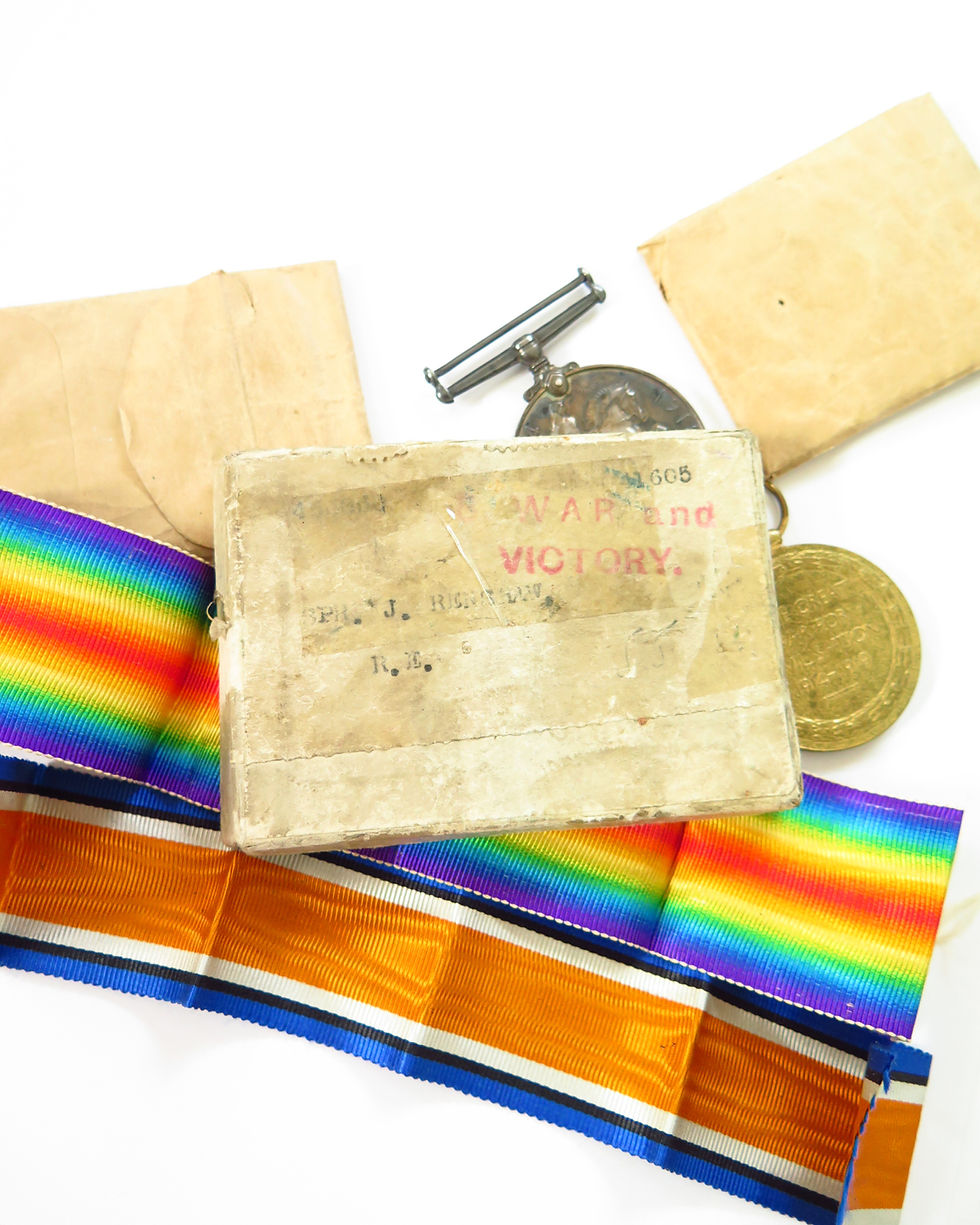 Thumbnail: Pair of WW1 British Medals - J Renshaw R.E