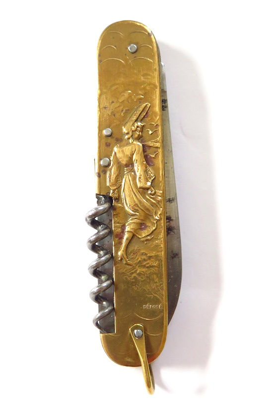 Thumbnail: Vintage Brass Pocket Knife - French