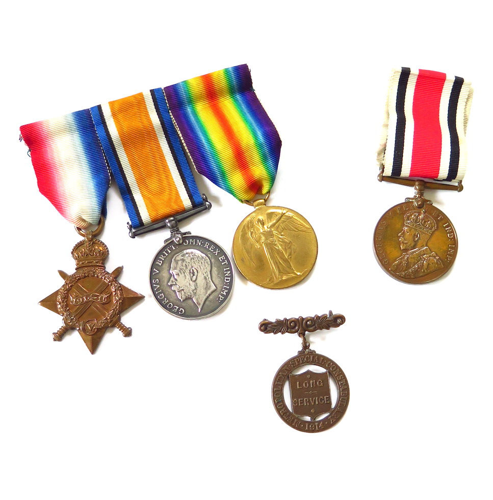 WW1 British Medal Trio & George V Special Constabulary Long Service Medal