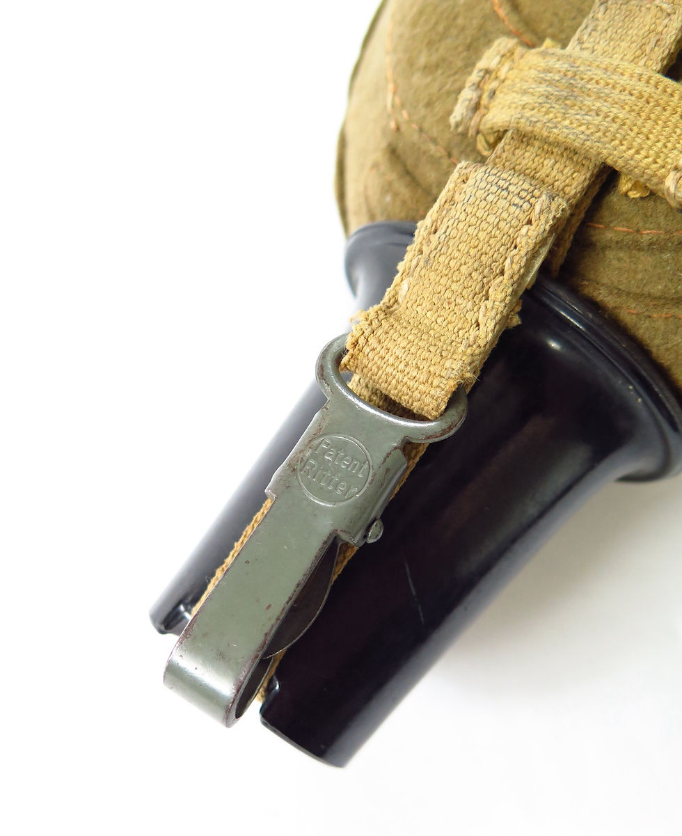 Thumbnail: WW2 German Water Bottle & Black Bakelite Cup