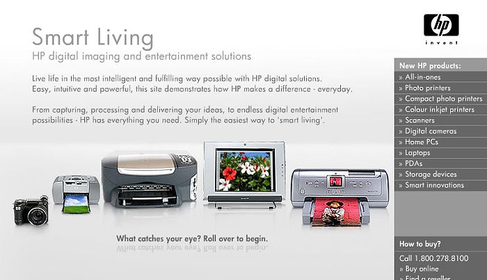 HP New Product Microsite. Smart Living. HP digital imaging and entertainment solutions.