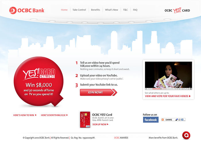 OCBC Bank. Yes! Card Challenge. Win $8,000 and 30 seconds of fame on TV as you spend it!