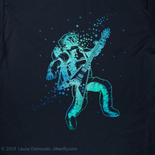 Space Rock Blue - Astronaut Playing Guitar in Space