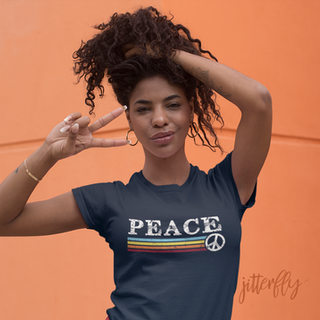 Peace Retro Rainbow 70s Stripes