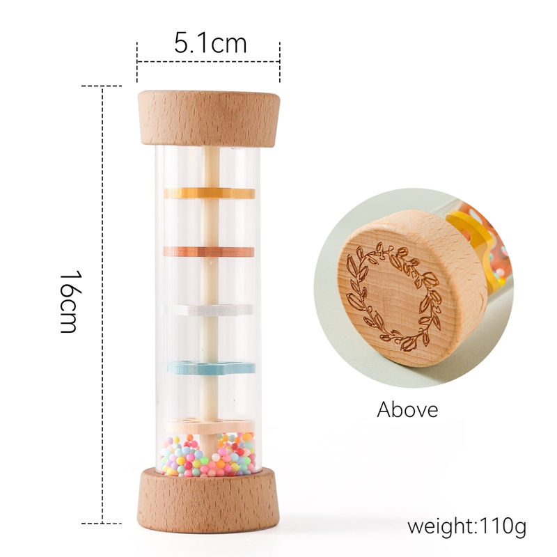 Thumbnail: Rainbow Rain Stick — Wooden Sensory Rattle