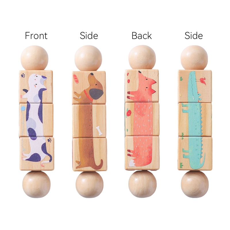 Thumbnail: Wooden Animal Matching Rattle — Single Piece