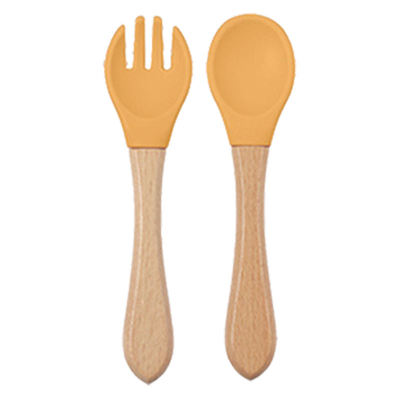 Thumbnail: Baby Silicone Feeding Dishes Children Suction Plate Suction Sucker Bowl Wood For