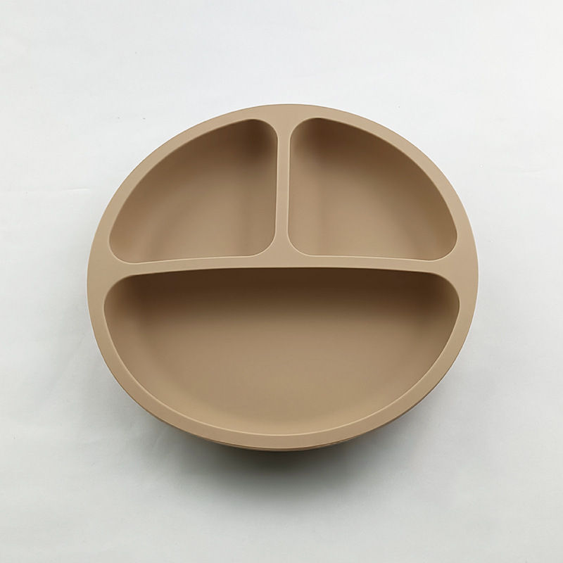 Thumbnail: Baby Silicone Feeding Dishes Children Suction Plate Suction Sucker Bowl Wood For