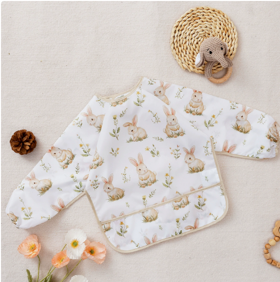 Thumbnail: 1 Pc Waterproof Baby Bibs Cute Infant Eating Child Drawing Long Sleeve Apron