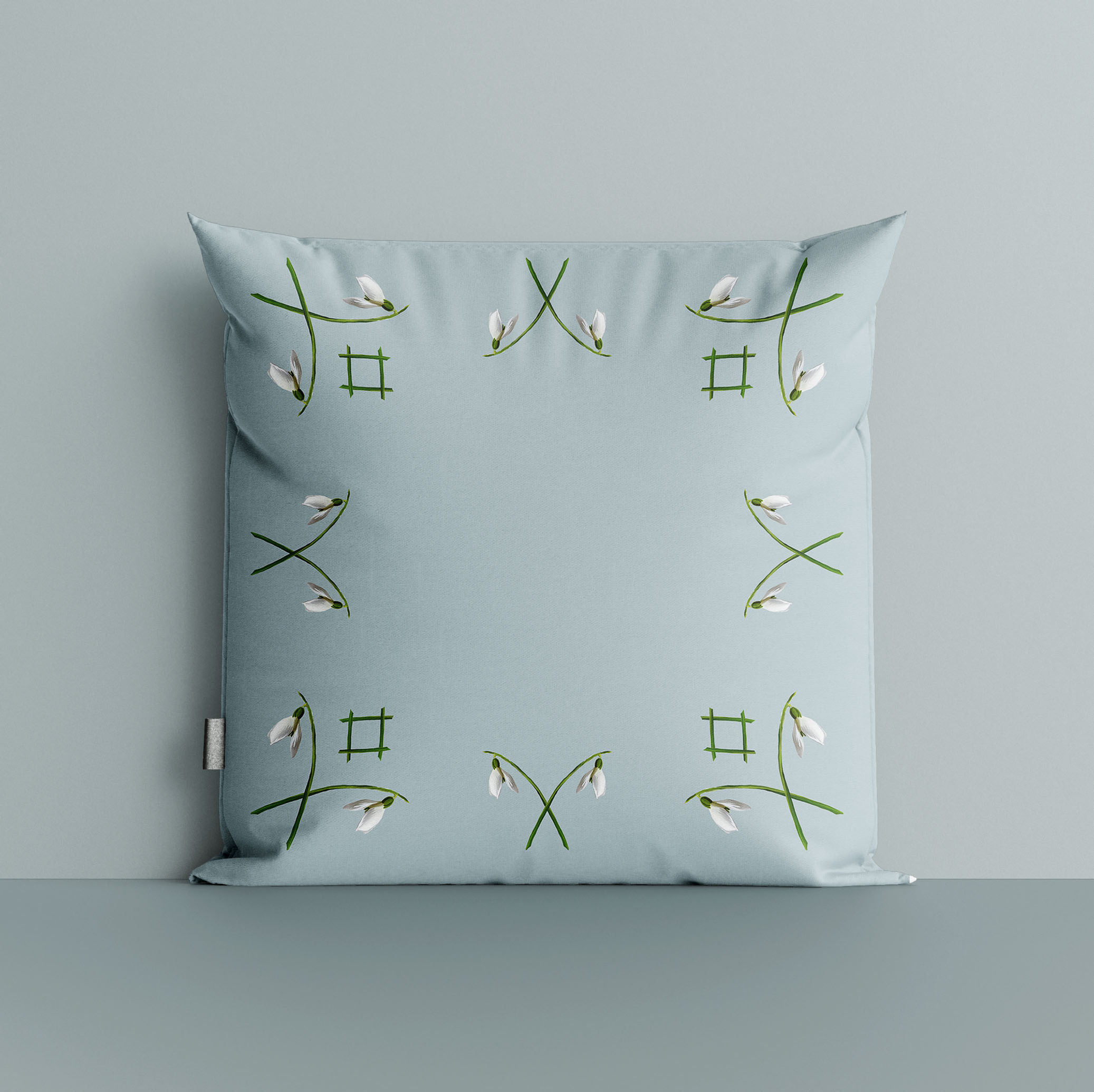 Snödroppe ljusblå, kuddfodral