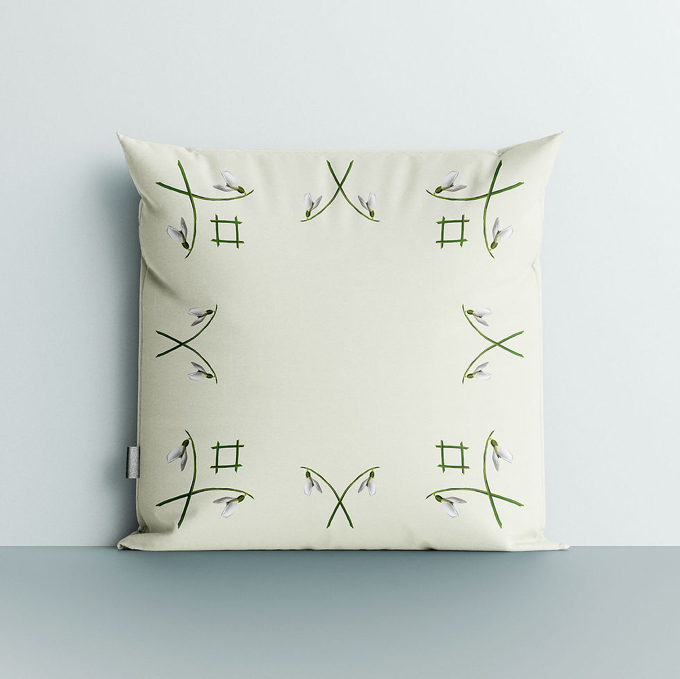 Snödroppe vit, kuddfodral