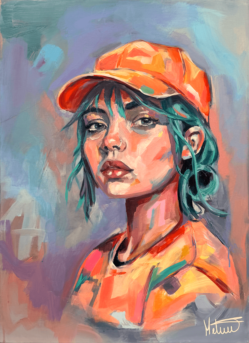Quiet Loud, portrait contemporain en acrylique sur toile par Mélissa Henri, artiste peintre québécoise.