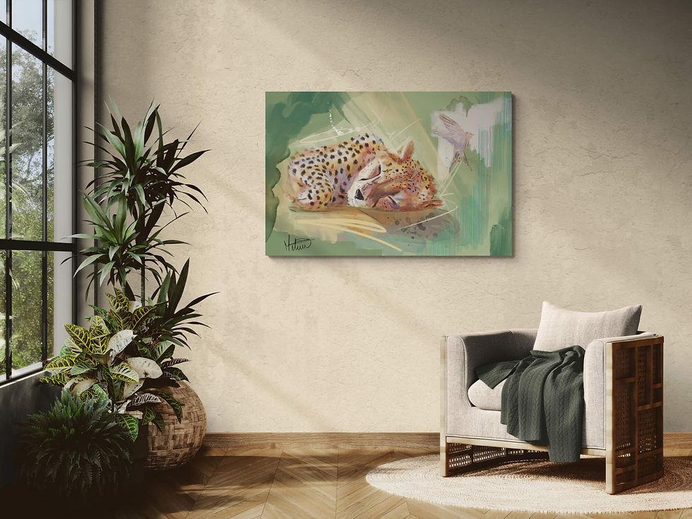 Miniature : Zone 0 de Mélisss dans un salon moderne avec fauteuil et plantes tropicales
