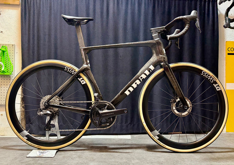 Drali Iridio Pure Carbon taglia 58 con Shimano Ultegra Di2, ruote DT Swiss ERC 1400 e manubrio Vision Metron carbon