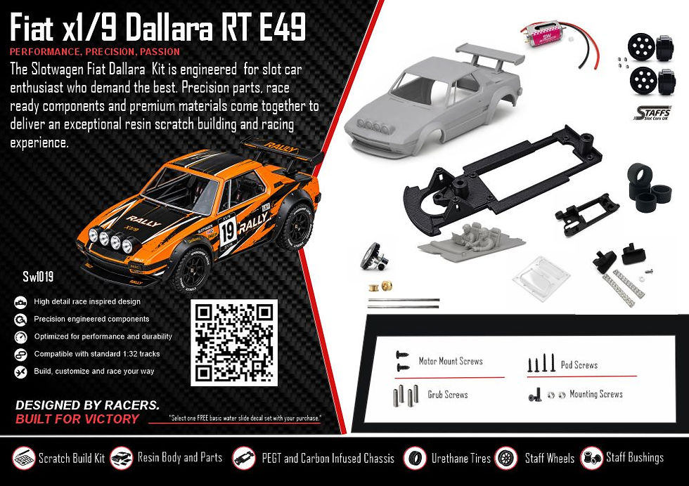 Thumbnail: Slotwagen Fiat x1/9 Dallara RT E49 FULL PRO KIT