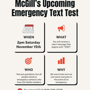 Upcoming Test of Emergency Texting System