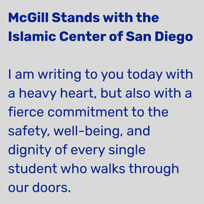 Message to All and Especially the Muslim Members of our Community