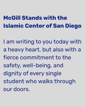 Message to All and Especially the Muslim Members of our Community