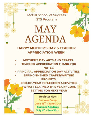 Sunrise to Sunset May Agenda