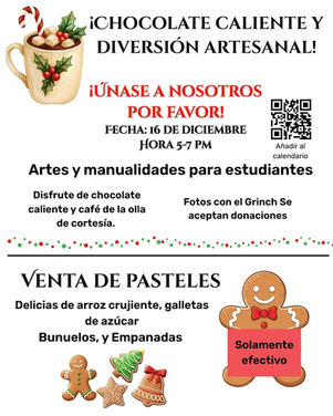 Martes 16 de diciembre - Venta de pasteles de invierno - 5 p. m.