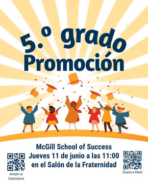 Jueves 11 de junio - Graduación de 5.º grado - 11:00 a. m.